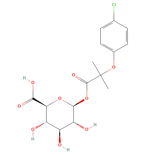Clofibric Acid Acyl-b-D-glucuronide (CAS: 72072-47-0) - Chemical Structure and Molecular Formula 