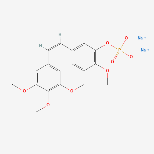 Combretastatin A4 Phosphate Disodium Salt (CAS: 168555-66-6) - Chemical Structure and Molecular Formula 