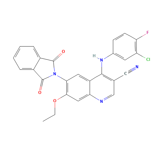 3-Cyano-4-(3-chloro-4-fluoroanilino)-7-ethoxy-6-(phthalimidyl)quinoline (CAS: 915945-40-3) - Related Chemical Product