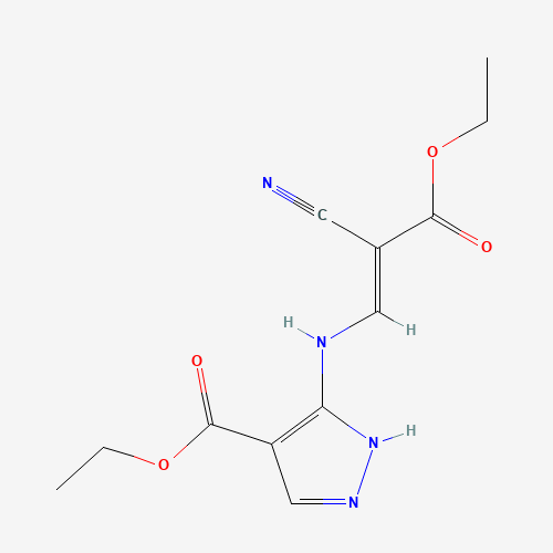 (E)-3-[(2-Cyano-3-ethoxy-3-oxo-1-propenyl)amino]-1H-pyrazole-4-carboxylic Acid Ethyl Ester (CAS: 52632-17-4) - Related Chemical Product