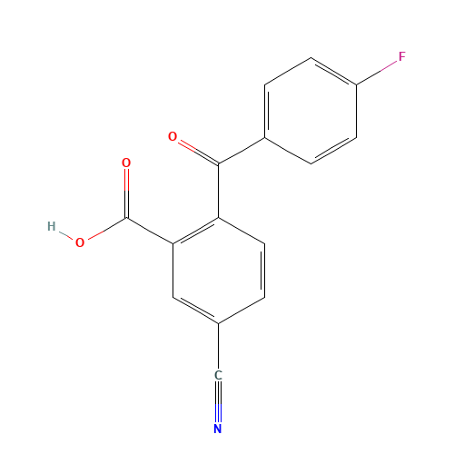 5-Cyano-2-(4-fluorobenzoyl)benzoic Acid (CAS: 411221-51-7) - Chemical Structure and Molecular Formula 