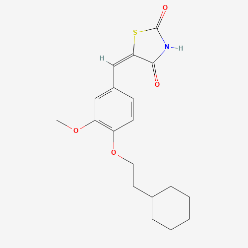 5-[[4-(2-Cyclohexylethoxy)-3-methoxyphenyl]methylene]-2,4-thiazolidinedione (CAS: 1239610-60-6) - Chemical Structure and Molecular Formula 