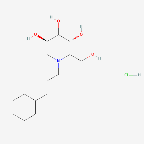 N-Cyclohexylpropyl Deoxynojirimycin,Hydrochloride (CAS: 1221793-31-2) - Chemical Structure and Molecular Formula 