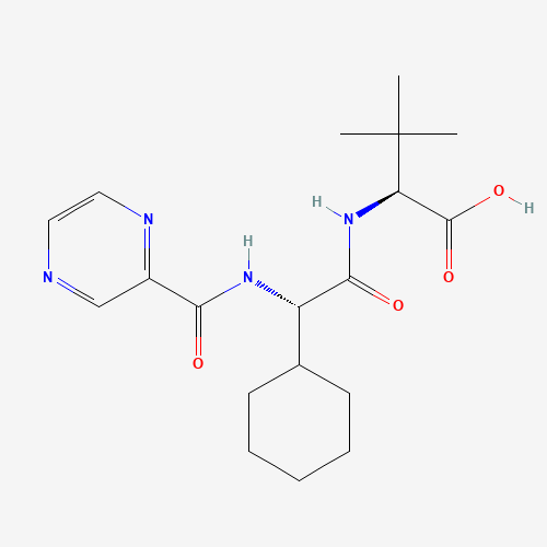 (2S)-2-Cyclohexyl-N-(2-pyrazinylcarbonyl)glycyl-3-methyl-L-valine (CAS: 402958-96-7) - Chemical Structure and Molecular Formula 