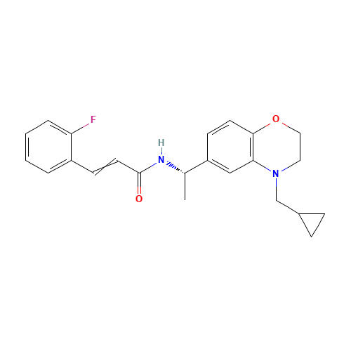 (S)-N-[1-(4-Cyclopropylmethyl-3,4-dihydro-2H-benzo[1,4]oxazin-6-yl)-ethyl]-3-(2-fluoro-phenyl)acrylamide (CAS: 697287-41-5) - Related Chemical Product