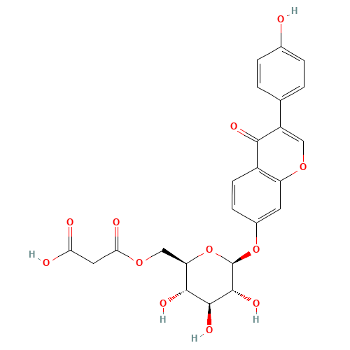 Daidzin 6''-O-Malonate (CAS: 124590-31-4) - Chemical Structure and Molecular Formula 