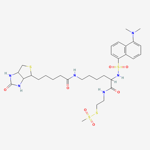 (N-Dansyl)biocytinamidoethyl Methanethiosulfonate (CAS: 1041392-69-1) - Chemical Structure and Molecular Formula 