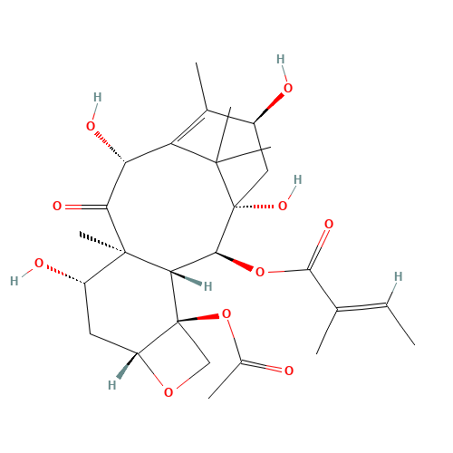 2-Debenzoyl-2-tigloyl 10-Deacetyl Baccatin III (CAS: 171926-87-7) - Chemical Structure and Molecular Formula 
