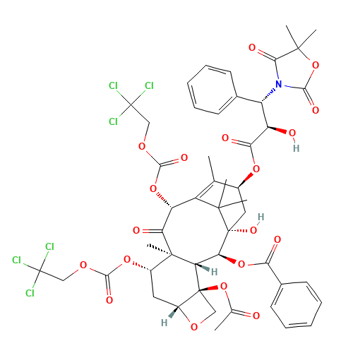 3'-De-tert-butoxycarbonylamino-3'-[3-(5,5-dimethyl-2,4-dioxo-1,3-oxazolidinyl)]-7,10-O-bis{[(2,2,2-trichloroethyl)oxy]carbonyl} Docetaxel (CAS: 160651-94-5) - Related Chemical Product