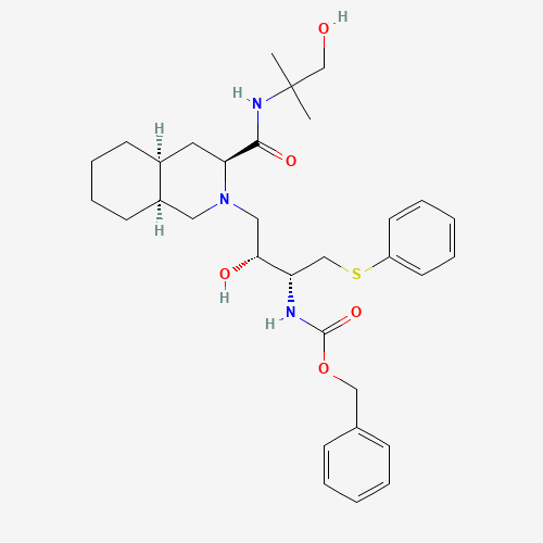 (3S,4aS,8aS)-Decahydro-N-(2-hydroxy-1,1-dimethylethyl)-2-[(2R,3R)-2-hydroxy-3-carbobenzyloxyamino-4-phenylthiobutyl]-3-isoquinolinecarboxamide (CAS: 213135-55-8) - Related Chemical Product