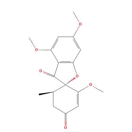 7-Dechloro Griseofulvin (CAS: 3680-32-8) - Chemical Structure and Molecular Formula 