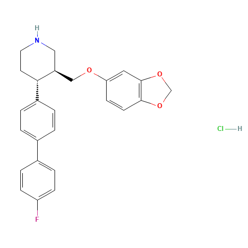 rac-trans-4-Defluoro-4-(4-fluorophenyl) Paroxetine Hydrochloride (CAS: 1217655-87-2) - Related Chemical Product