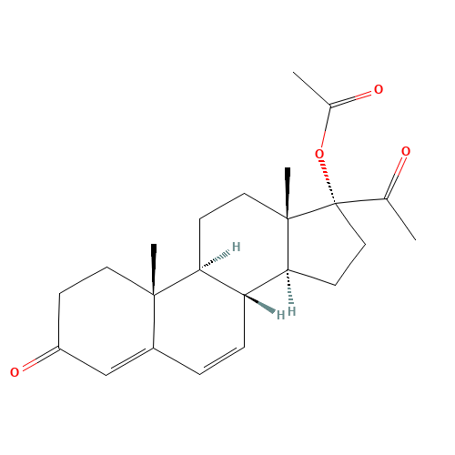 6,7-Dehydro-17a-acetoxy Progesterone (CAS: 425-51-4) - Chemical Structure and Molecular Formula 