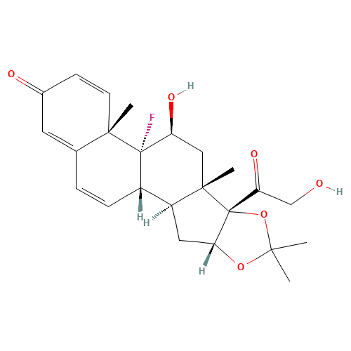 6,7-Dehydro Triamcinolone Acetonide (CAS: 1893-84-1) - Chemical Structure and Molecular Formula 