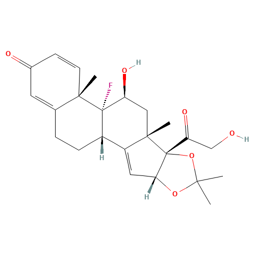 14,15-Dehydro Triamcinolone Acetonide (CAS: 1260149-96-9) - Chemical Structure and Molecular Formula 