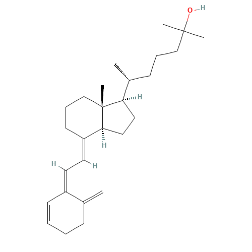 3-Dehydroxy-3-ene-25-ol Vitamin D3 (CAS: 106361-90-4) - Chemical Structure and Molecular Formula 