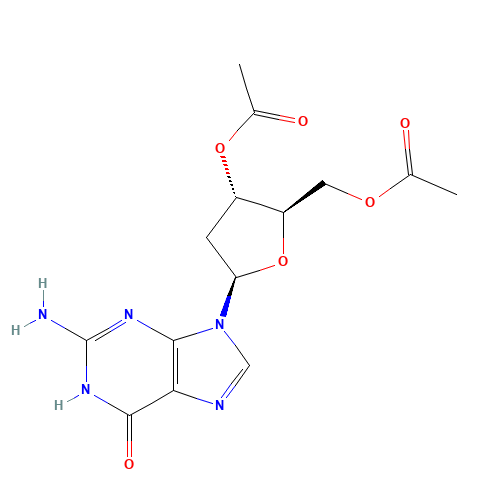 2'-Deoxy-3',5'-di-O-acetylguanosine (CAS: 69992-10-5) - Chemical Structure and Molecular Formula 
