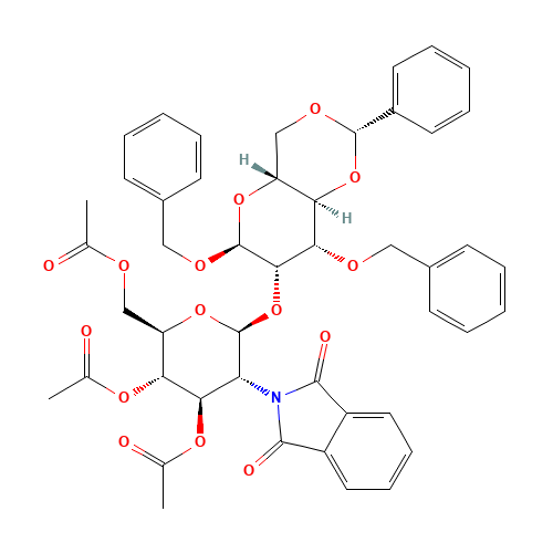 2-O-(2-Deoxy-2-N-phthalimido-3,4,6-tri-O-acetyl-b-D-glucopyranosyl)-3-O-benzyl-4,6-O-benzylidene-a-D-mannose (CAS: 865488-82-0) - Related Chemical Product