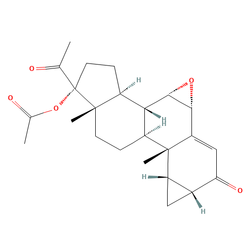 6-Deschloro-6,7-epoxy Cyproterone Acetate (CAS: 15423-97-9) - Chemical Structure and Molecular Formula 