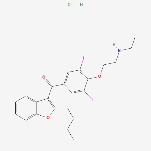 Desethyl Amiodarone Hydrochloride (CAS: 96027-74-6) - Chemical Structure and Molecular Formula 