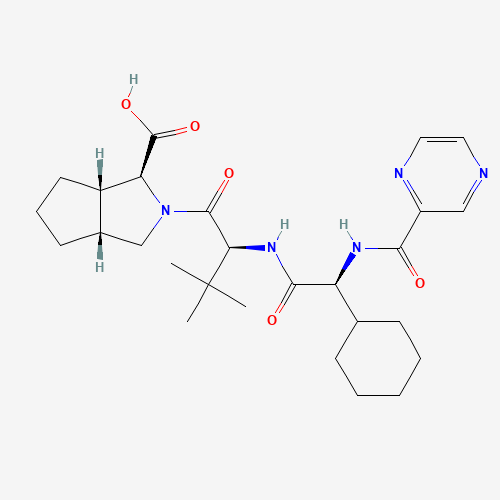 Des[N-[(1S)-1-[2-(cyclopropylamino)-2-oxoacetyl]butyl]carboxamido] 1-Carboxy Telaprevir (CAS: 402958-98-9) - Chemical Structure and Molecular Formula 
