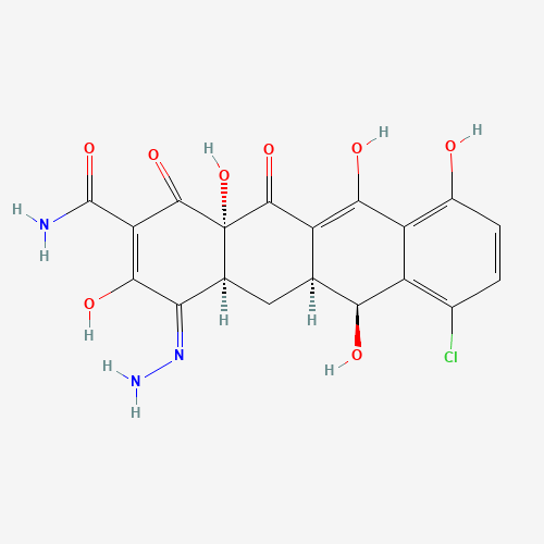 Des(dimethylamino)-4-hydrazone Demeclocycline (CAS: 1177-81-7) - Chemical Structure and Molecular Formula 