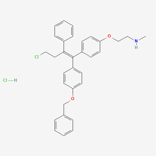 N-Desmethyl 4-Benzyloxy Toremifene Hydrochloride (CAS: 176671-80-0) - Chemical Structure and Molecular Formula 