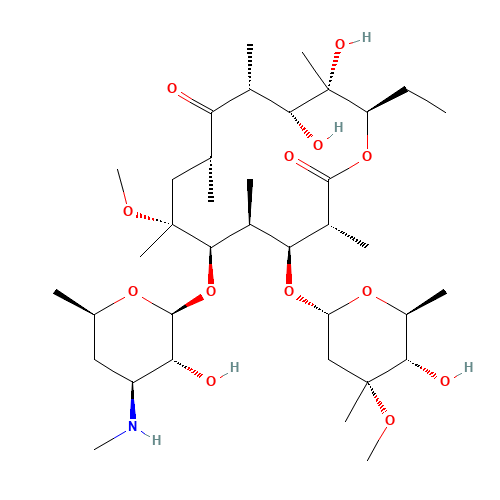 N-Desmethyl Clarithromycin (CAS: 101666-68-6) - Chemical Structure and Molecular Formula 