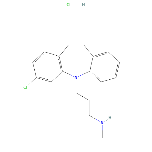 N-Desmethyl Clomipramine Hydrochloride (CAS: 29854-14-6) - Chemical Structure and Molecular Formula 