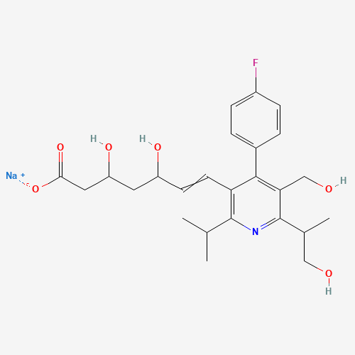 Desmethyl Hydroxy Cerivastatin Sodium Salt (CAS: 201793-00-2) - Chemical Structure and Molecular Formula 