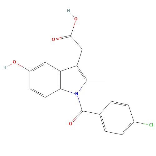 O-Desmethyl Indomethacin (CAS: 2504-32-7) - Chemical Structure and Molecular Formula 