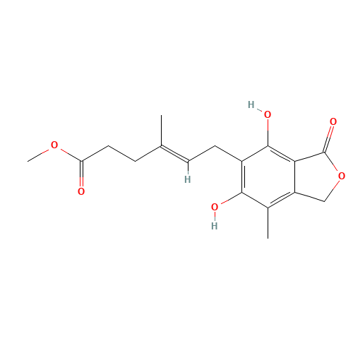 O-Desmethyl Mycophenolic Acid Methyl Ester (CAS: 33431-38-8) - Chemical Structure and Molecular Formula 