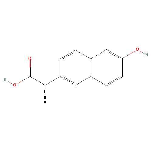 (S)-O-Desmethyl Naproxen (CAS: 52079-10-4) - Chemical Structure and Molecular Formula 