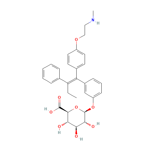 N-Desmethyl-3-hydroxy Tamoxifen O-b-D-Glucuronide (CAS: 206440-83-7) - Related Chemical Product
