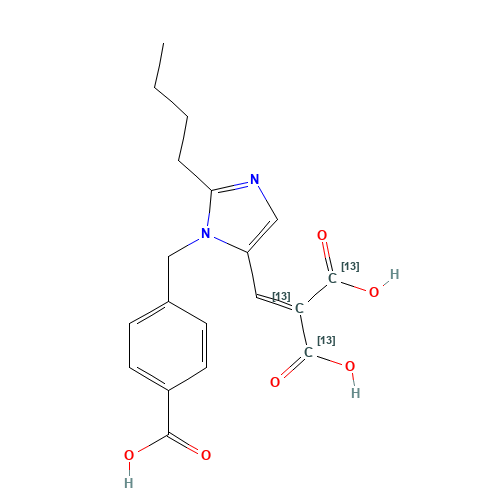 Des[2-(2-thienylmethyl)] Eprosartan-2-carboxylic Acid-13C3 (CAS: 1346598-85-3) - Chemical Structure and Molecular Formula 