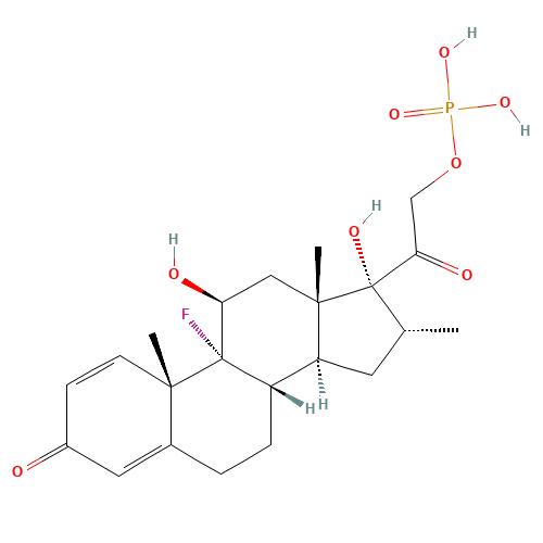 Dexamethasone Phosphate (CAS: 312-93-6) - Chemical Structure and Molecular Formula 