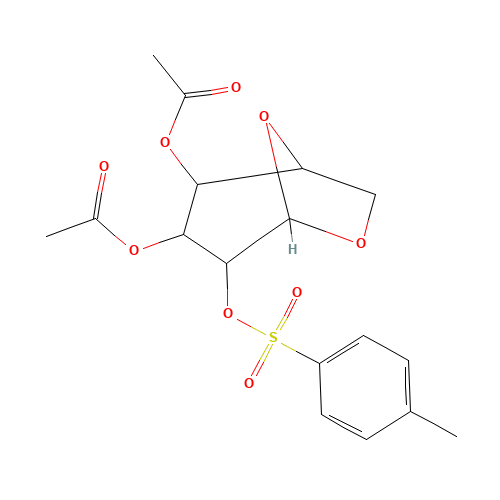 3,4-Di-O-acetyl-1,6-anhydro-2-O-p-toluenesulfonyl-b-D-glucopyranose (CAS: 84207-46-5) - Chemical Structure and Molecular Formula 