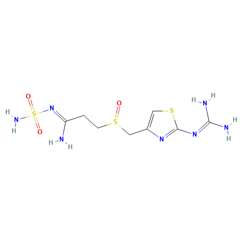 3-[2-(Diaminomethyleneamino)-1,3-thiazol-4-ylmethylsulphinyl]-N-sulphamoylpropanamidine (CAS: 90237-03-9) - Related Chemical Product