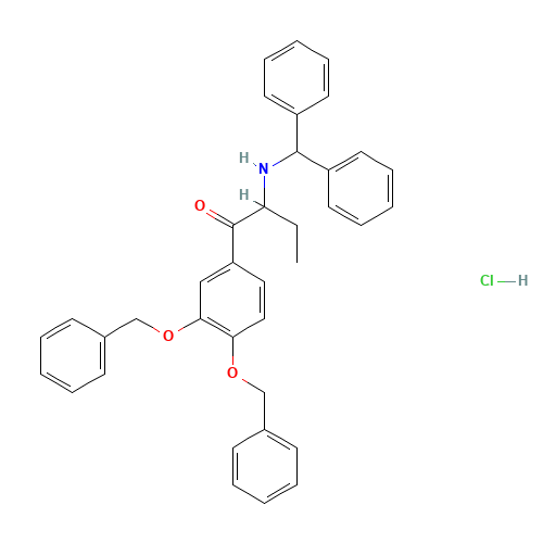rac 1-[3,4-(Dibenzyloxy)phenyl]-2-[(diphenylmethyl)amino]-1-butanone Hydrochloride (CAS: 855220-23-4) - Related Chemical Product