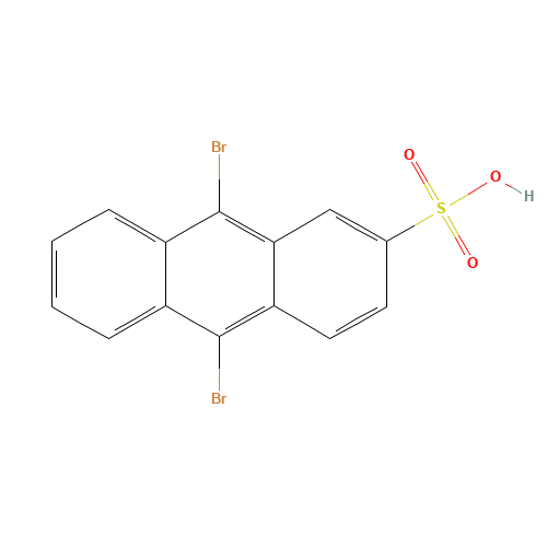 9,10-Dibromoanthracene-2-sulfonic Acid (CAS: 70942-82-4) - Chemical Structure and Molecular Formula 