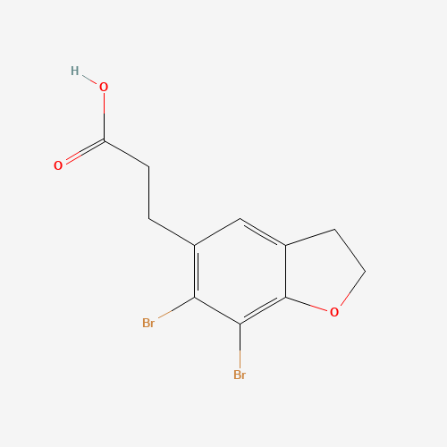 3-(6,7-Dibromo-2,3-dihydrobenzofuran-5-yl)propanoic Acid (CAS: 196597-76-9) - Chemical Structure and Molecular Formula 