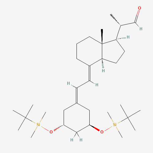 1,3-Di-O-tert-butyldimethylsilyl Paricalcitol 18-Aldehyde (CAS: 1257126-71-8) - Chemical Structure and Molecular Formula 