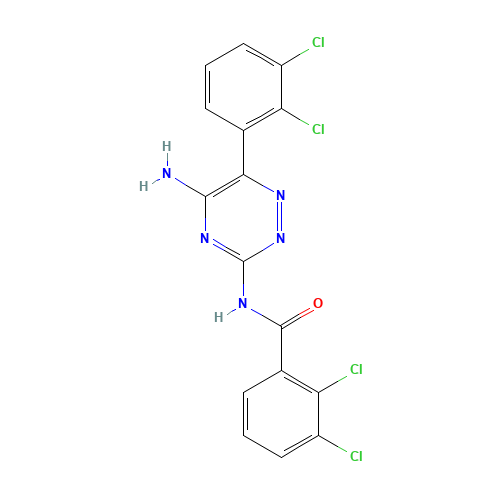 3-(2,3-Dichlorobenzamido) Lamotrigine (CAS: 252186-79-1) - Chemical Structure and Molecular Formula 