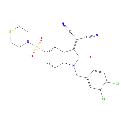 2-[1-(3,4-Dichlorobenzyl)-2-oxo-5-(thiomorpholinosulfonyl)indolin-3-ylidene]malononitrile (CAS: 1144853-65-5) - Related Chemical Product