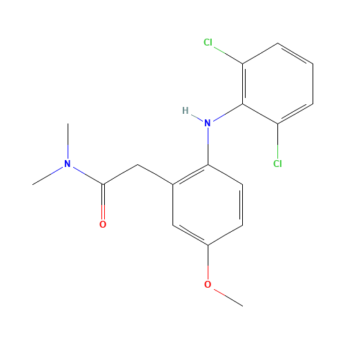 2-[(2',6'-Dichlorophenyl)amino]-5-methoxyphenyl-N,N-dimethylacetamide (CAS: 698357-92-5) - Chemical Structure and Molecular Formula 