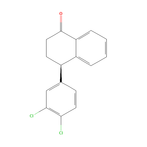 (4R)-(3',4'-Dichlorophenyl)-3,4-dihydro-2H-naphthalen-1-one (CAS: 155748-61-1) - Chemical Structure and Molecular Formula 