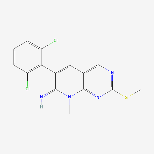 6-(2,6-Dichlorophenyl)-8-methyl-2-(methylthio)pyrido[2,3-d]pyrimidin-7(8H)-imine (CAS: 185039-29-6) - Chemical Structure and Molecular Formula 