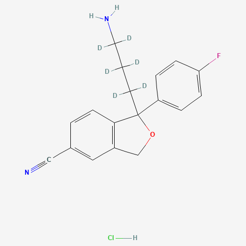 rac Didemethyl Citalopram-d6 Hydrochloride (CAS: 1189865-88-0) - Chemical Structure and Molecular Formula 