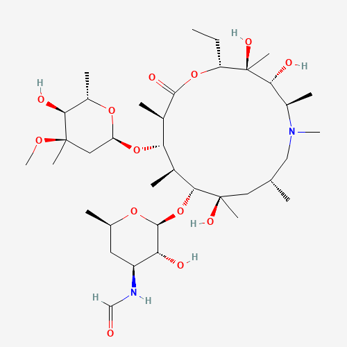 3'-N,N-Di(desmethyl)-3'-N-formyl Azithromycin (CAS: 765927-71-7) - Chemical Structure and Molecular Formula 