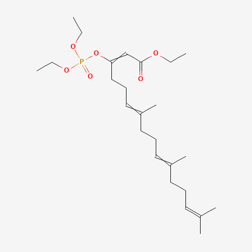 3-Diethoxyphosphoryloxy-7,11,15-trimethyl-hexadecatetra-2,6,10,14-enoic Acid,Ethyl Ester,(Mixture of Isomers) (CAS: 887354-51-0) - Chemical Structure and Molecular Formula 